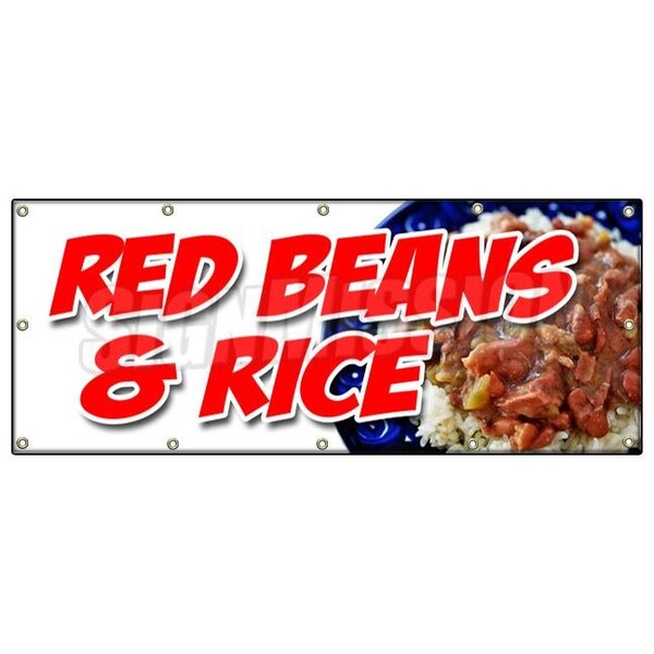 RED BEANS AND RICE BANNER SIGN louisiana cajun new orleans homemade
